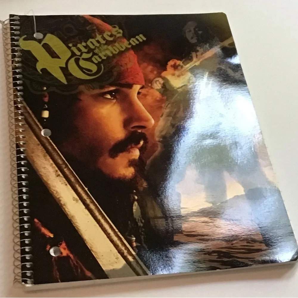 Pirates Caribbean notebook & spiral notebook Johnny Depp & Orlando Bloom